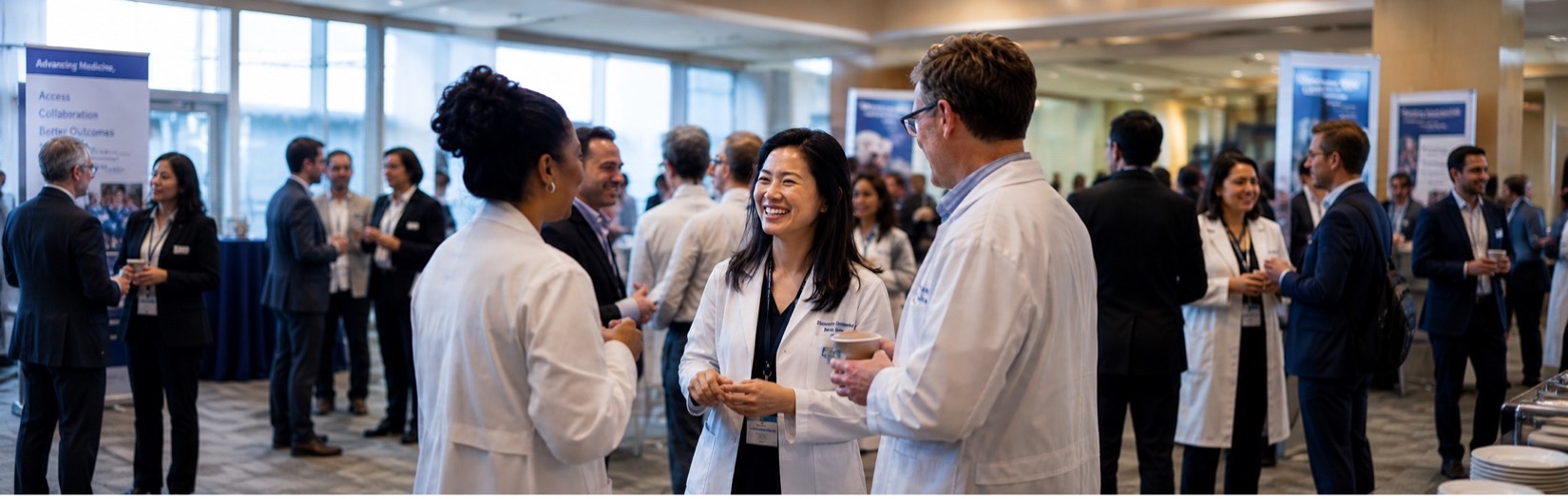 Independent physicians talking together