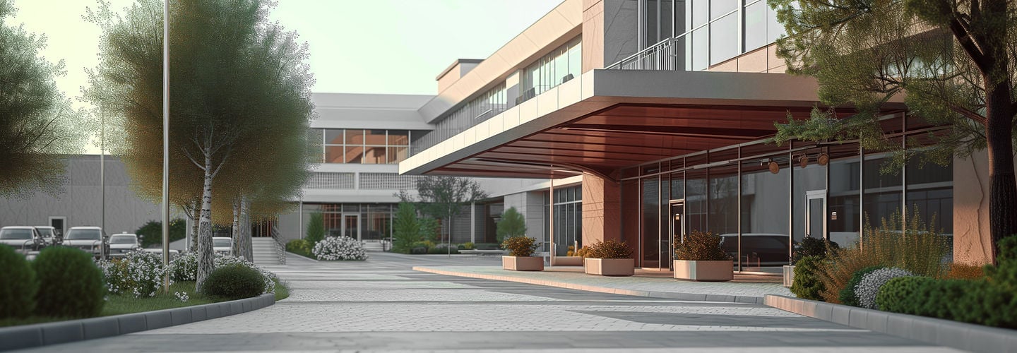 Modern building entrance