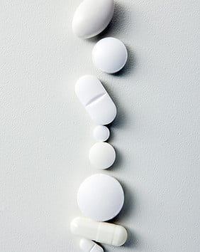 White pills arrangement